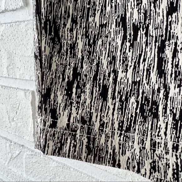 Monochromatic Black White Stretchy Print High Waist Pencil Skirt S - Picture 10 of 13